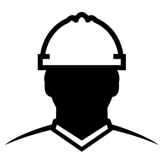 Hard hat worker silhouette for cutting machine vector