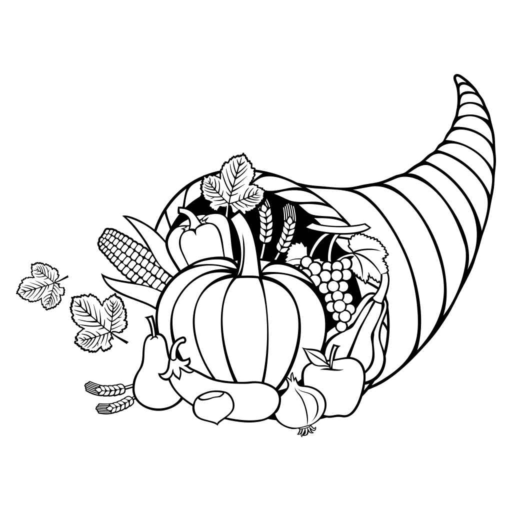 Cornucopia design for cutting machine projects and crafts