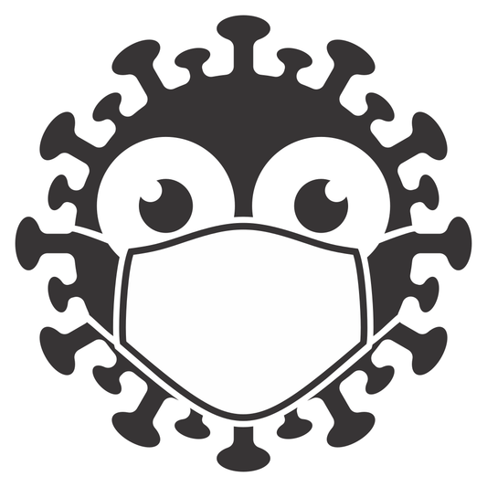Creative vector design of a virus character in a mask
