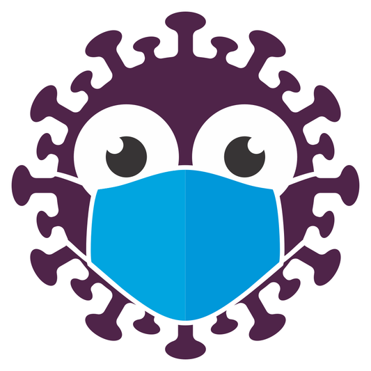Creative Covid cartoon character wearing a mask design
