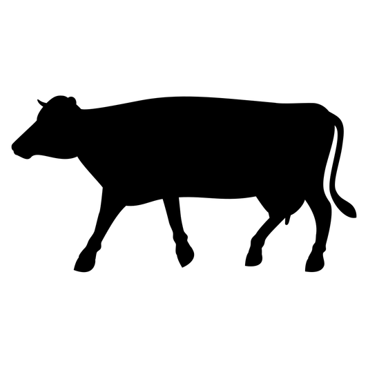 Silhouette of a cow suitable for creative projects