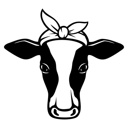 Cow head design with bandana perfect for cutting machines