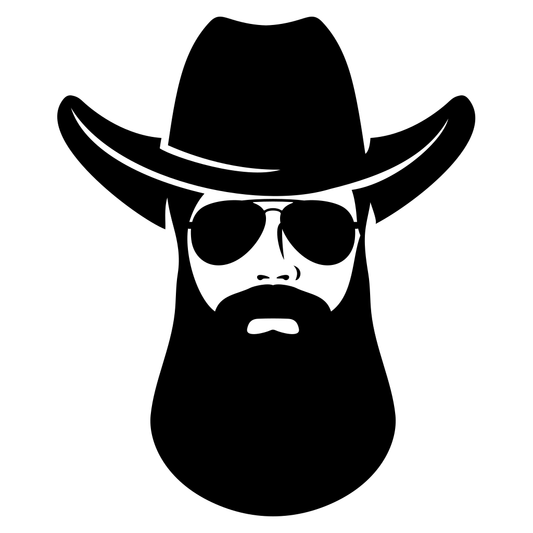 Creative cowboy beard design for cutting machines and crafts