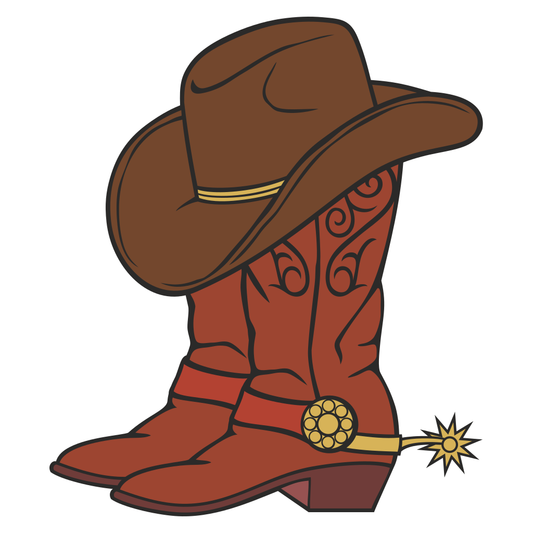 Stylish cowboy boots and hat for crafting adventures