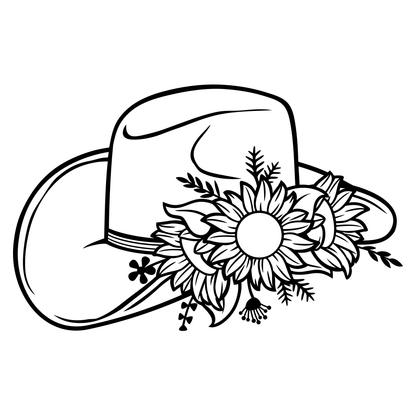 Craft unique designs with a floral cowboy hat vector file