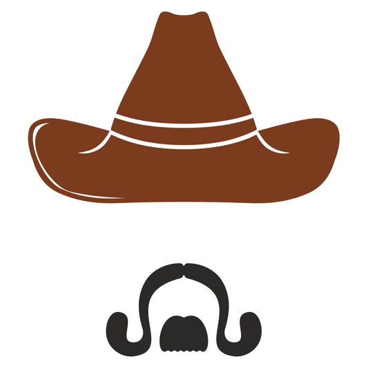 Cowboy hat and mustache vector design