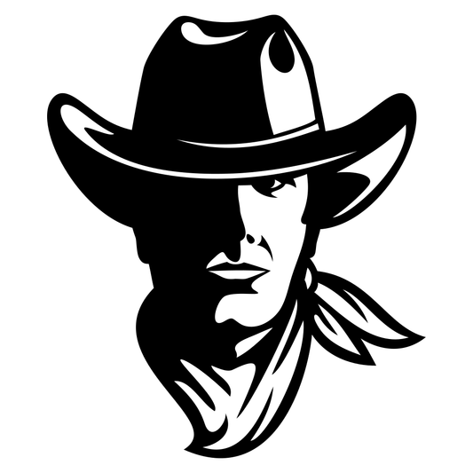 Unique cowboy head vector design for cutting machines