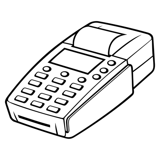 Chic vector design of a cut-ready credit card terminal