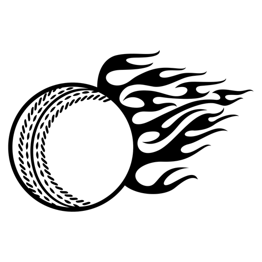 Cricket ball vector design with flames for crafts