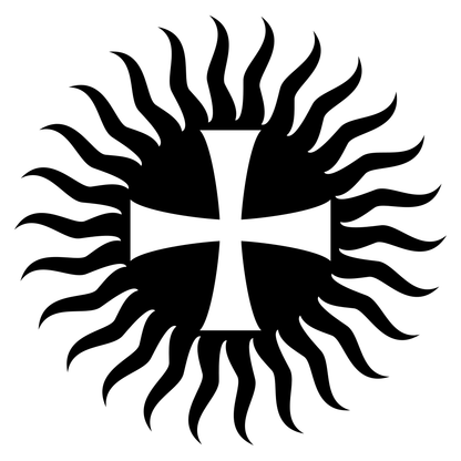 Creative sun emblem design for cutting machines