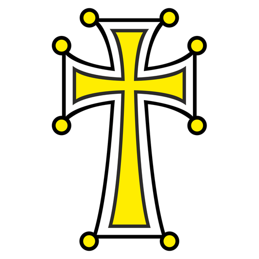 Vibrant yellow cross design for creative crafting projects