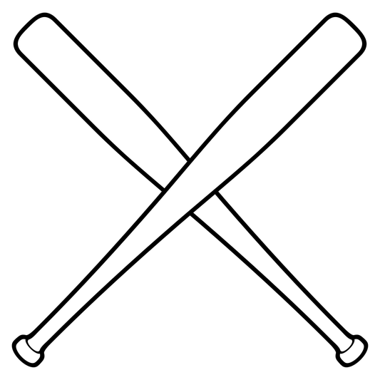 Crossed baseball bats design for creative crafting projects