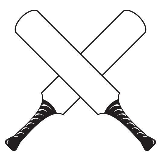 Crossed cricket bats design for creative projects