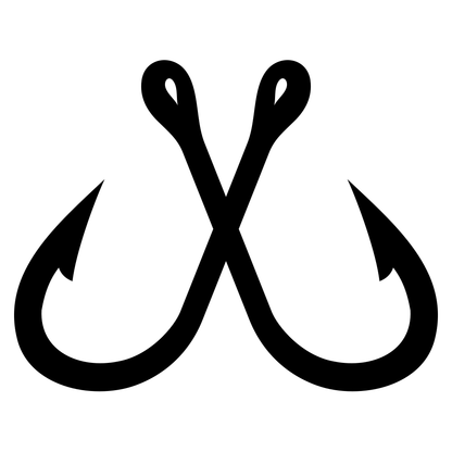 Crossed fishing hooks design for creative crafting projects