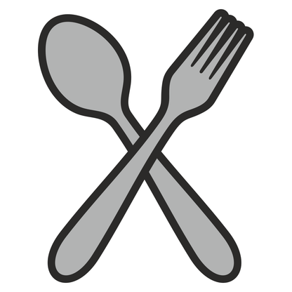 Crossed fork and spoon design for creative projects