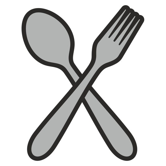 Crossed fork and spoon design for creative projects