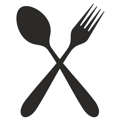 Crossed fork and spoon design for cutting machines