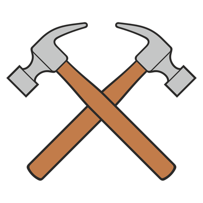 Crossed hammers design for crafting and DIY projects