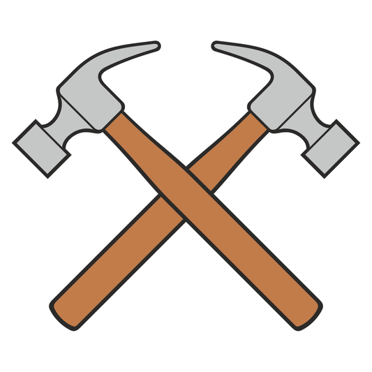 Crossed hammers design for crafting and DIY projects