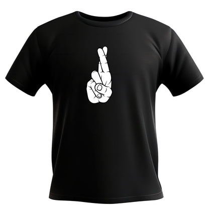 Crossed fingers design for creative cutting projects and crafts