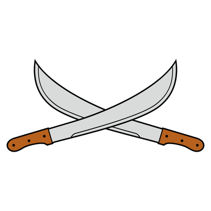 Crossed machetes design for cutting machine projects
