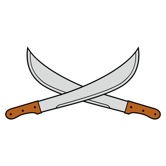 Crossed machetes design for cutting machine projects