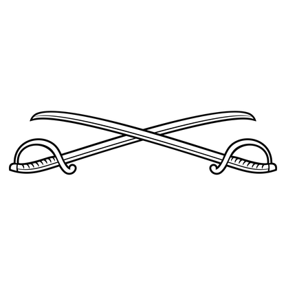Layered crossed sabers design for creative projects
