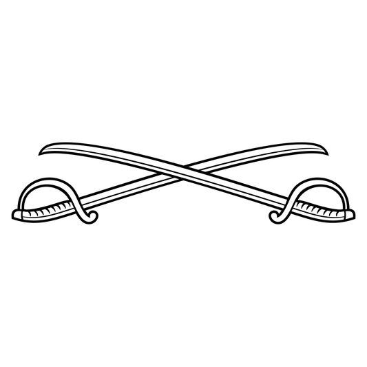 Layered crossed sabers design for creative projects