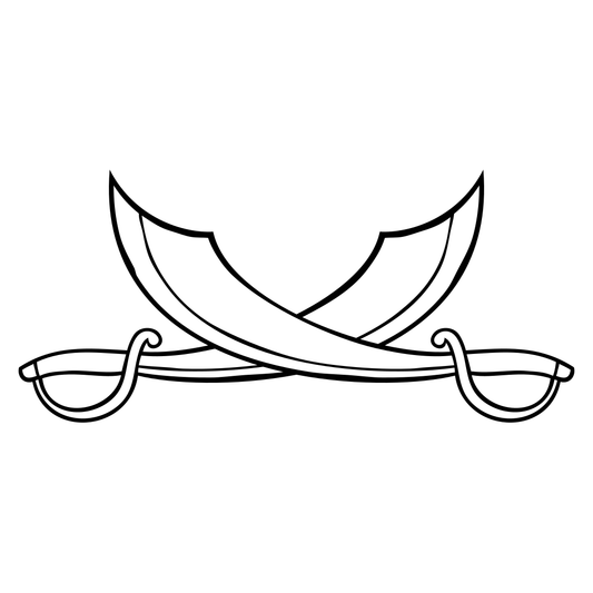 Crossed sabers design for creative projects and cutting machines