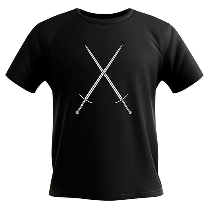 Crossed swords design for cutting machines and crafting projects