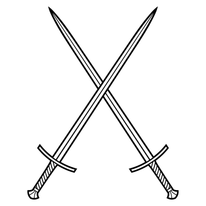 Crossed swords design for cutting machines and crafting projects