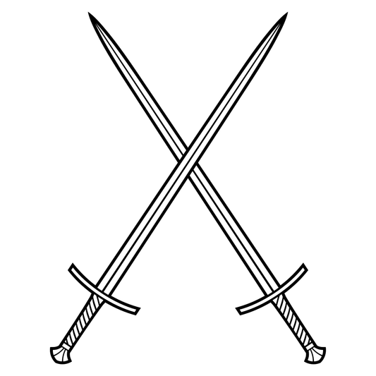 Crossed swords design for cutting machines and crafting projects