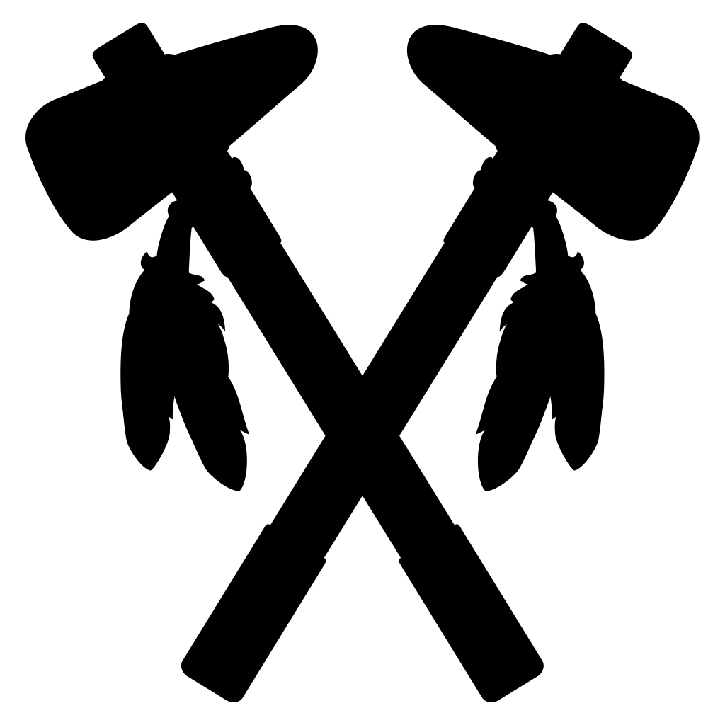 Creative crossed tomahawks design for crafting projects