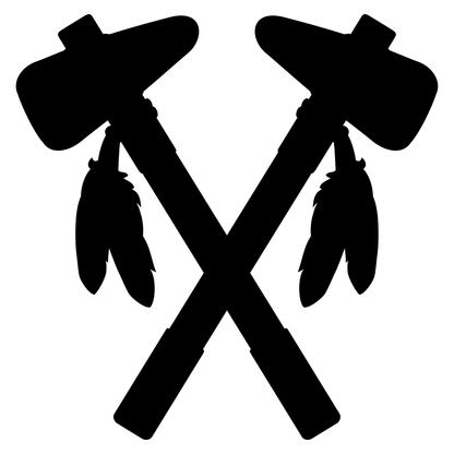 Creative crossed tomahawks design for crafting projects