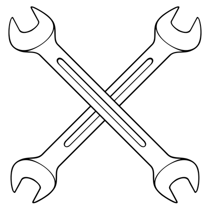 Crossed wrenches design for creative cutting machine projects