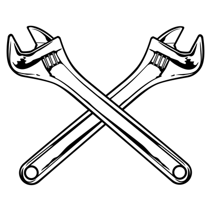 Crossed wrenches vector design for creative projects