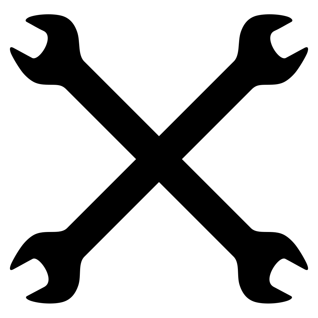 Unique crossed wrenches design for creative projects