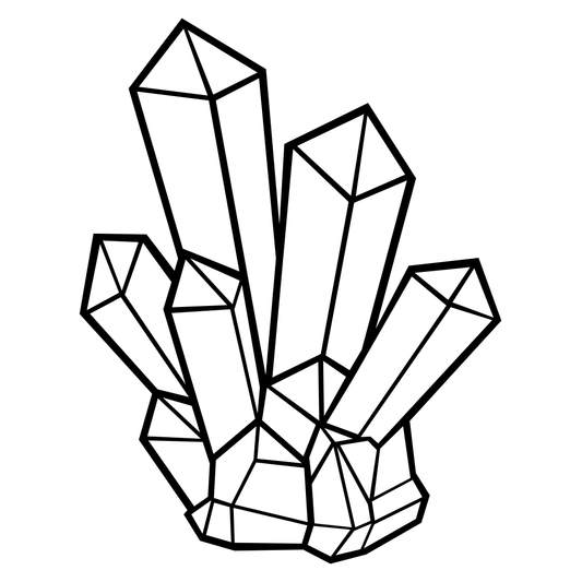 Intricate vector design of crystal cluster for crafting projects