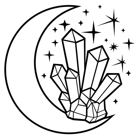 Crystal moon design for cutting machines and creative projects