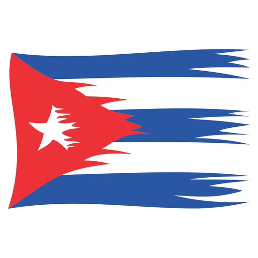 Cuba flag design with a distressed and damaged appearance