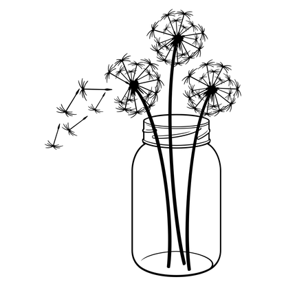 Dandelions in jar create an enchanting crafting design