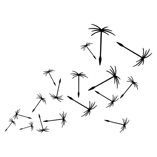 Elegant dandelion seeds drifting in the gentle breeze