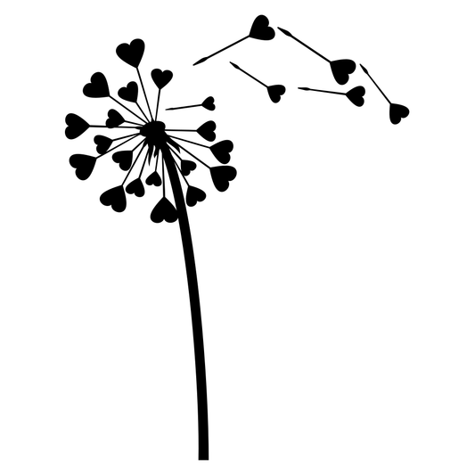 Dandelion silhouette design for cutting machine artwork