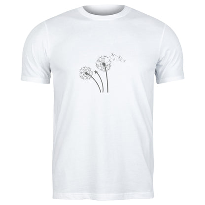Dandelion hearts blowing in the breeze as a sweet symbol of love
