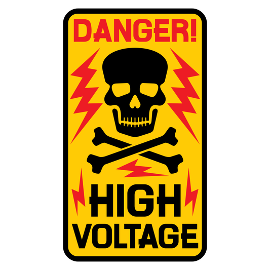 High voltage danger sign vector for cutting machine use