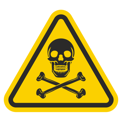 Vector design of a danger sign featuring a skull symbol
