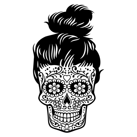 Celebrate life with a Day of the Dead skull woman design