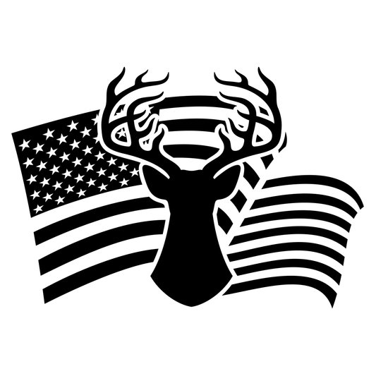 Unique deer head design with USA flag for cutting machines