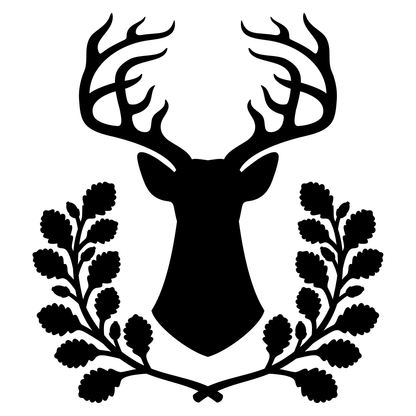 Elegant deer and oak wreath design for crafting projects