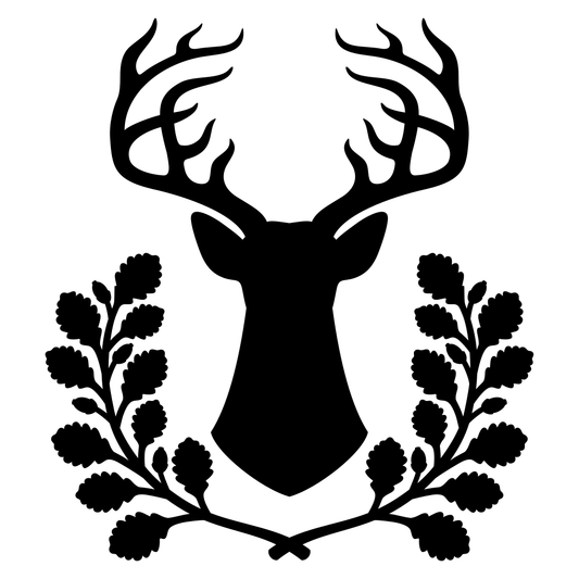 Elegant deer and oak wreath design for crafting projects